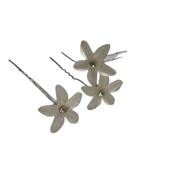 Creamy White Flower Bobby-pin 5pc