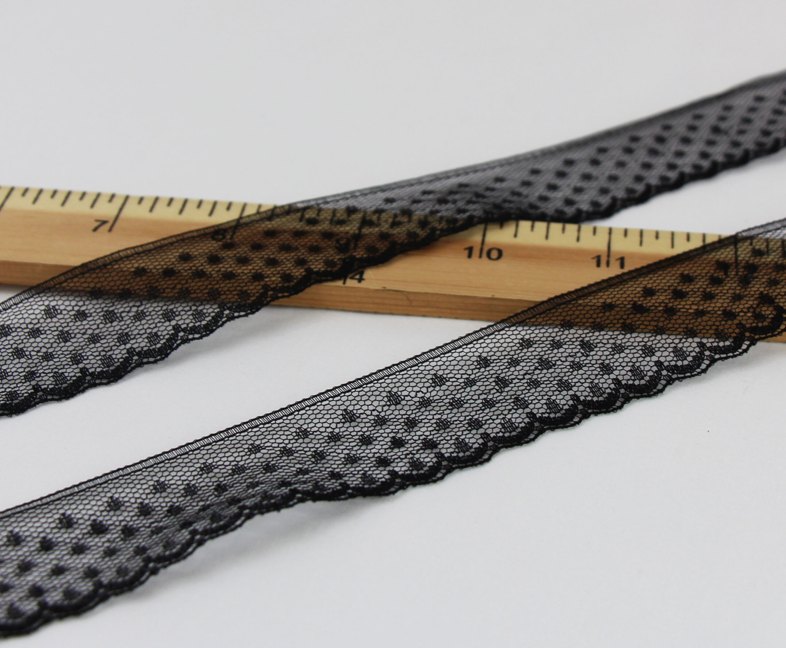 Black Polkadot Trim Lace