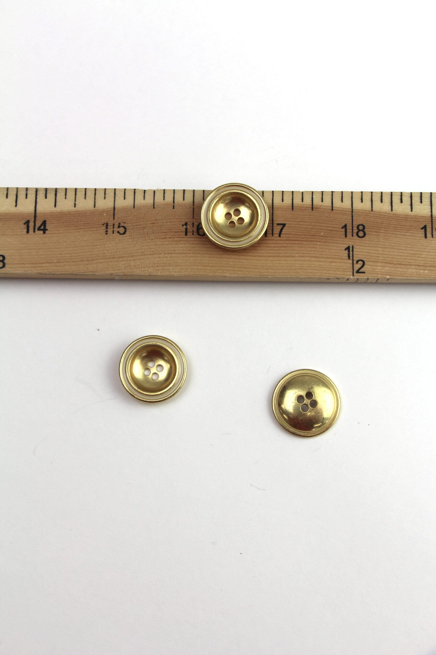 Gold Hollowed Classic Button 1"
