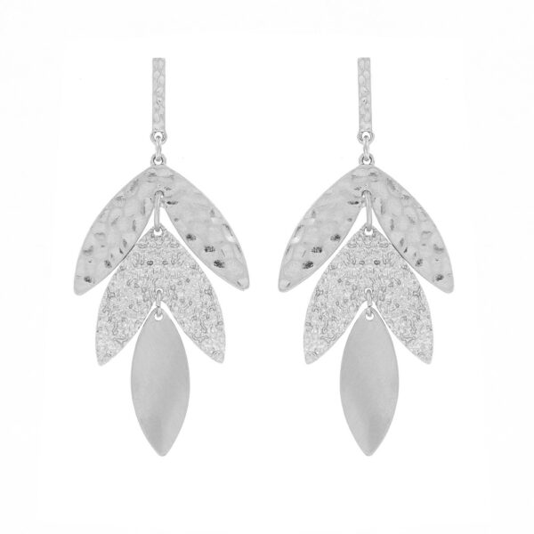 Metal Silver Fern Earrings