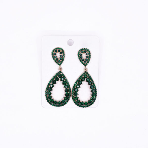 Deep Green Teardrop Dangle Earrings