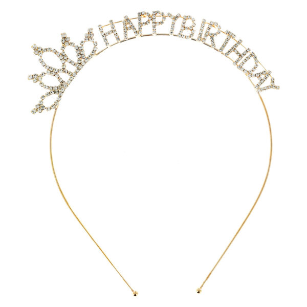 Birthday Gold Headband with Crown