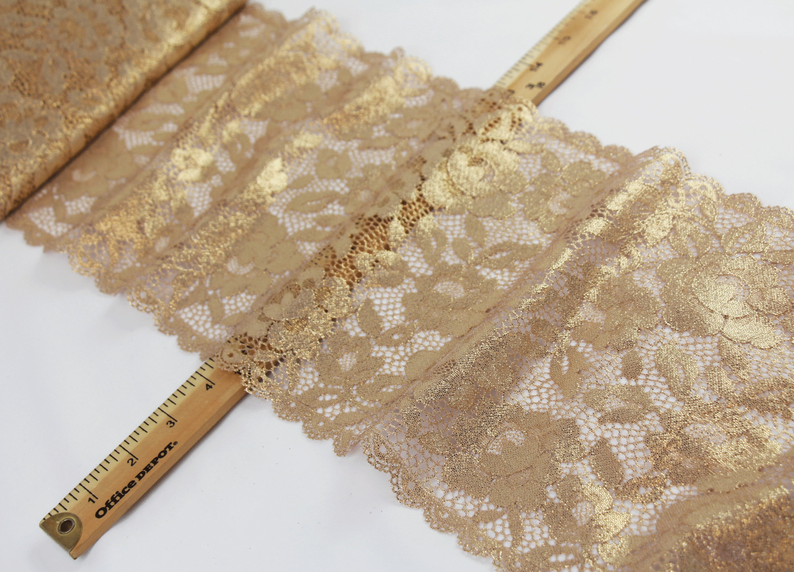 Shiny Ecru Gold Lace
