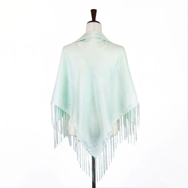 Shimmer Shawl with Fringe - Light Mint