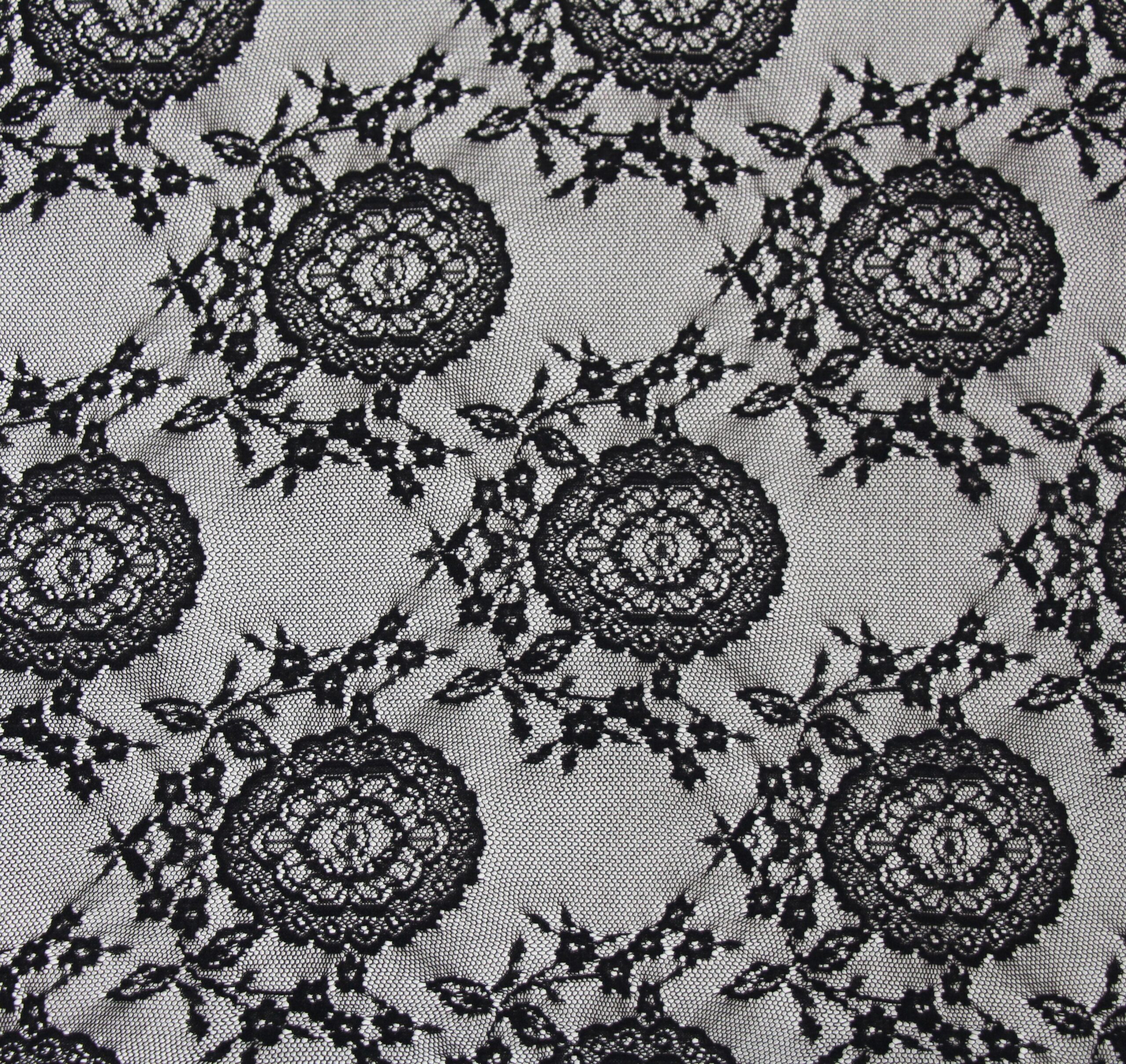 Black Abstract Floral Lace