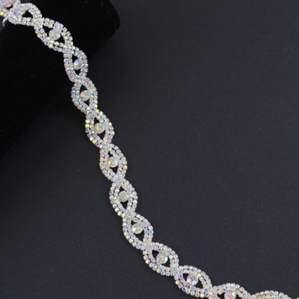 Silver Iridescent Rhinestone Band