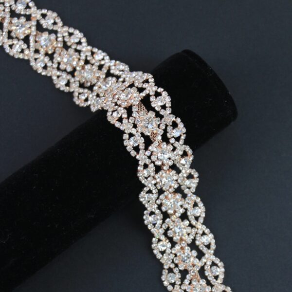 Rose Gold Flower Rhinestone Band