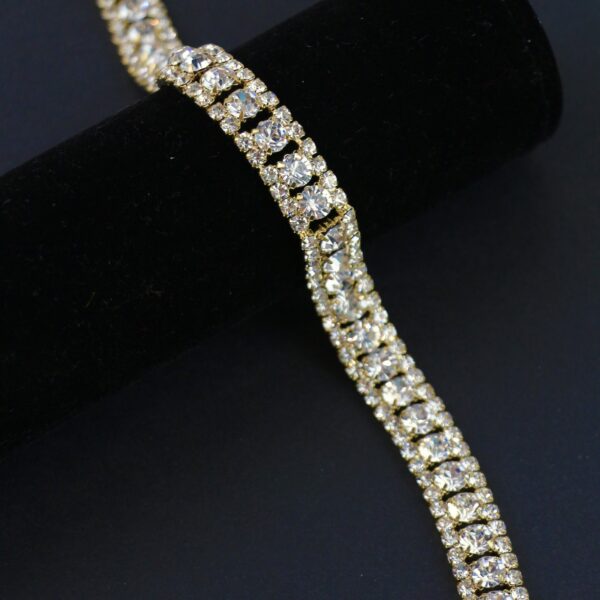 Gold with Rhinestones Chain Band