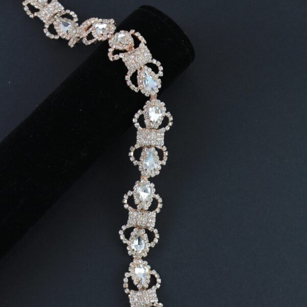 Rose Gold Bow Style Rhinestone Band
