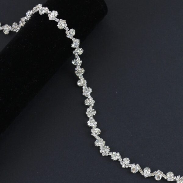 Silver Zig-Zag Rhinestone Band