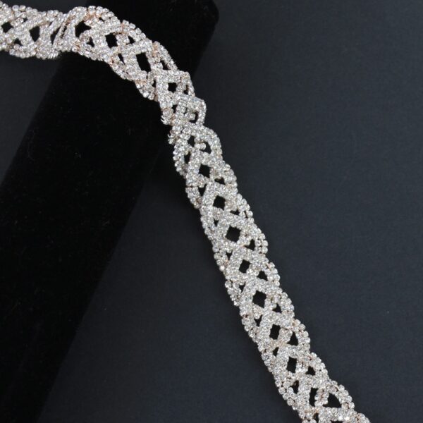 Rose Gold Interwoven Rhinestone Band