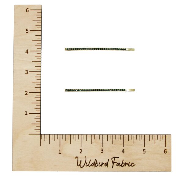 Rhinestone Clips - Gold & Emerald Green