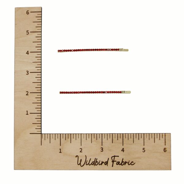 Rhinestone Clips - Gold & Red
