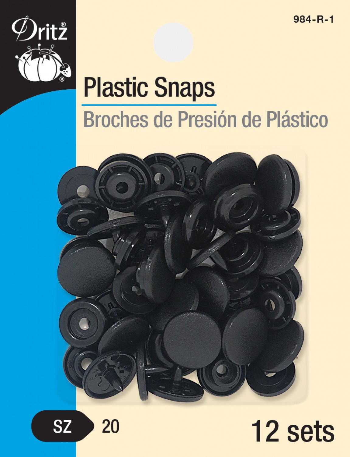 Dritz Black Plastic Snaps