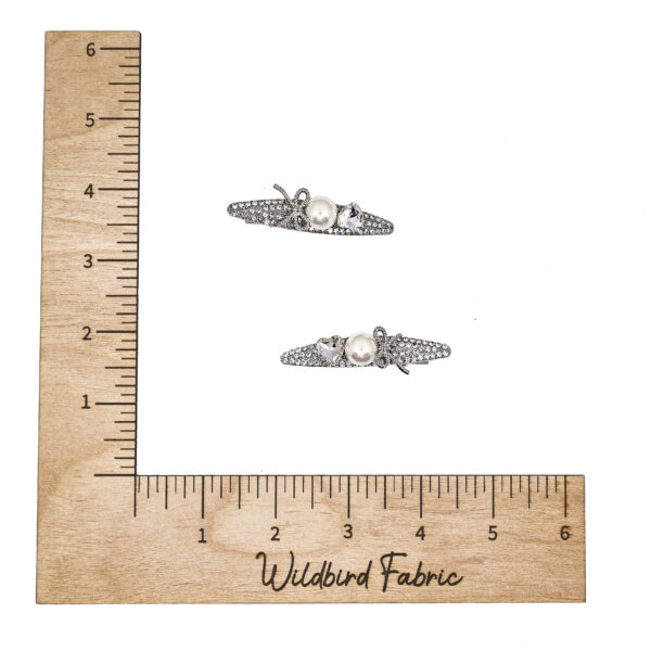 Silver Bow & Pearl Clips