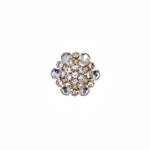 Rhinestone Flower Buttons 5pc