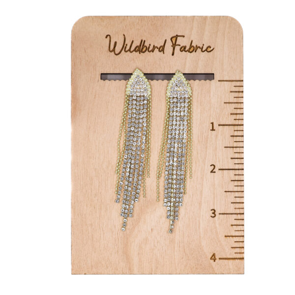 Gold Triangle Bead Tassel Earrings